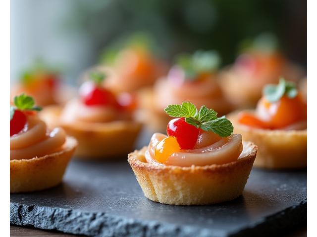 Bilde av vakkert anrettede cocktail og canapés