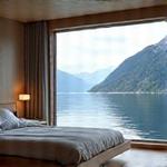 Luksuriøst hotellrom med fjordutsikt